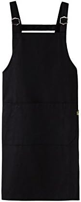 Jree Ash Adjustable Bib Apron ,Divided Patch Pocket Design,Adult Waterproof Aprons, Chef Working Apron&amp;Kitchen Supplies,Unisex - (Black / Brown / khaki) Random Color (29.1 x 24.4 Inches)