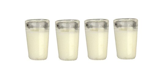 Dollhouse Miniature 1:12 Scale 4 Pc Milk Glasses SET #G7258