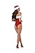 Dreamgirl Women's Santa Themed Velvet Teddy Bodysuit, Ruby, Large