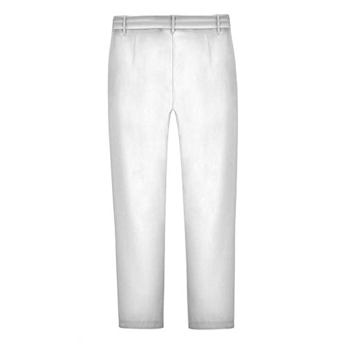 Botrong Pants for Women, Solid High Waisted Loose Pencil Pants Stretch Long Trousers with Pockets White
