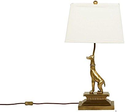 DMMSS Classic Animal Loyal Dog Brass Lamp Villa Model Room Hotel Living Room Table Lamp In The Lobby Entrance Of The Study Lamp