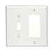 Leviton 80605-W Midway Size Thermoset Device Mount 2-Gang 1-Toggle 1-Decora/GFCI Device Combination Wallplate, White primary