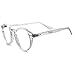 zeroUV Vintage Inspired Clear Lens Small Circle Round Sunglasses (Clear/Clear)