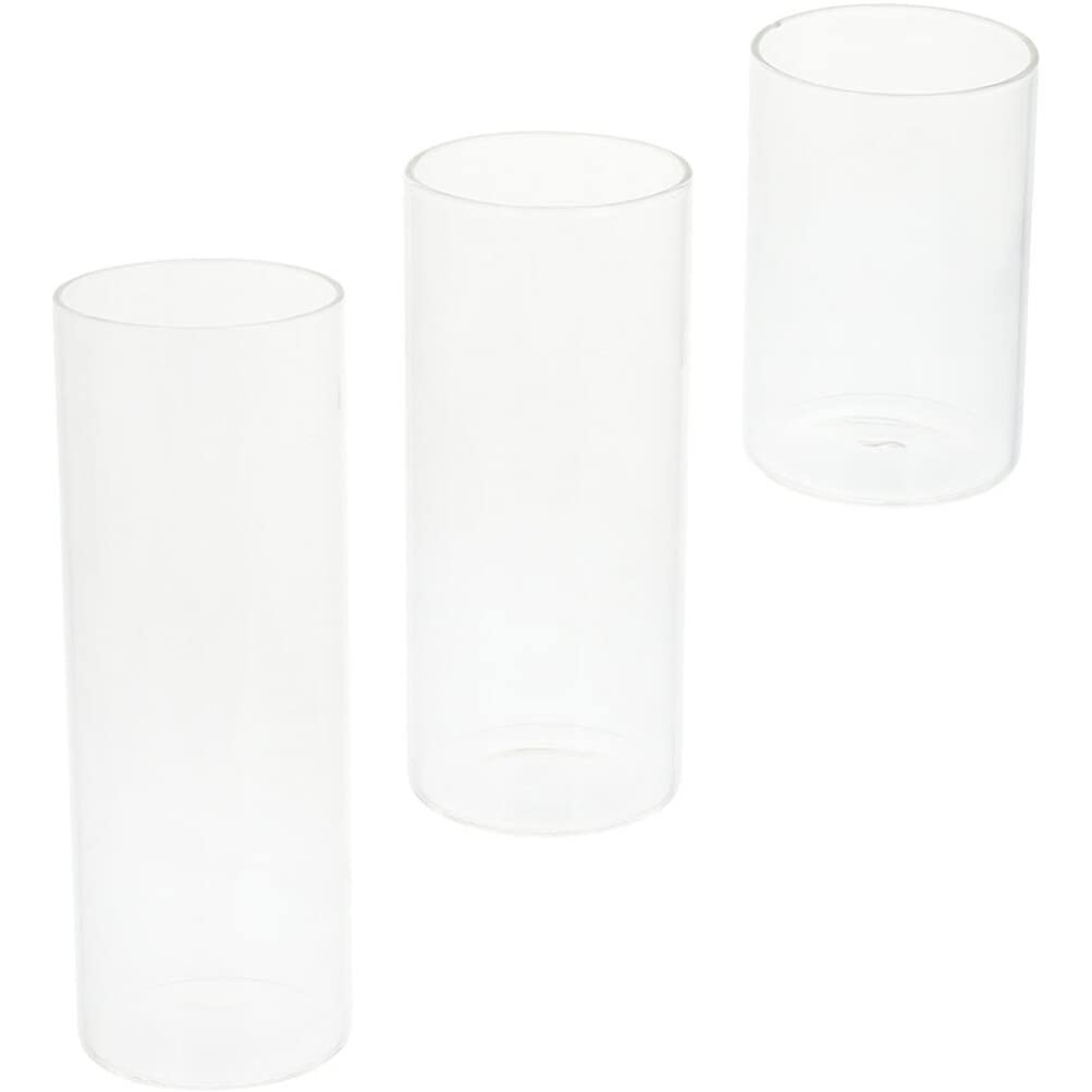 DOITOOL 3pcs Glass Cylinder Candle Holder, Clear Cylinder Vase, Hurricane Candle Holder for Pillar Candles, Glass Candle Holders for Table Centerpieces, Wedding, Home Decor