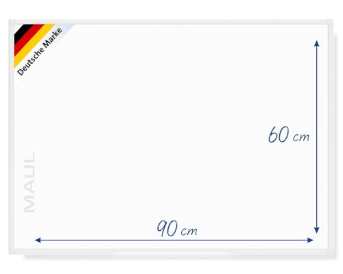 MAUL MAULprimo Whiteboard 60 x 90 cm | Magnetic Board with Storage Tray for Marker | Magnetic, Writeable and Dry Wipe | Mounting in Landscape and Portrait Format | White