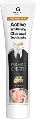 Activated Charcoal Teeth Whitening Toothpaste Multi Flavor- Destroys Bad Breath - Best Natural Black Tooth Paste Kit - Herbal Decay Treatment - REMOVES Coffee Stains (Ginger Flavor 3.7)