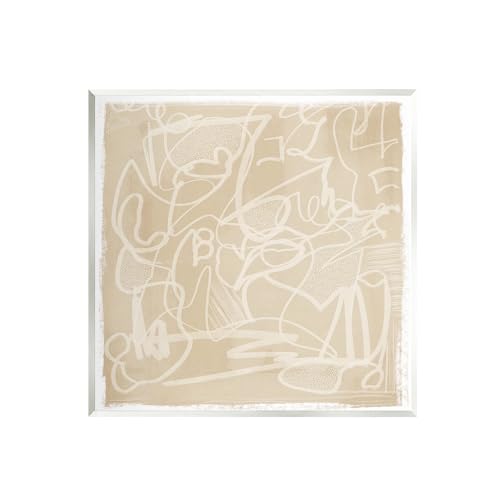 Stupell Industries Contemporary Beige Scribbles Wall Plaque Art by Leah Straats…