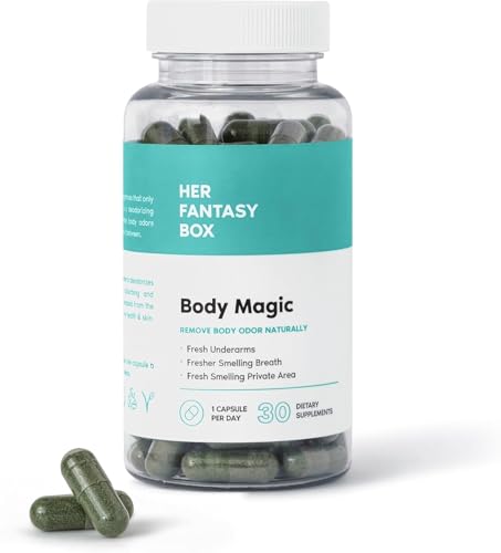 Her Fantasy Box | Body Magic | Chlorophyll Capsules - 30 Vegan Capsules for Detox, Digestion, Gut Health, Skin Support, and Oily Skin - Natural Energy Booster