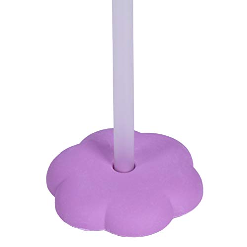 Focalmotors Party Latex Polka Dot Balloons Tutu Tulle Balloons with Column Base Kit for Baby Shower Birthday Wedding Party Decoration,Purple (6 Pack)
