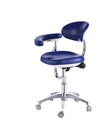 SoHome Dental Adjustable Doctor's Stool Assistant Chair with 360 Degree Rotation Armrest PU Leather Medical Chair QY600-1