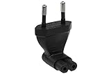SF Cable, Europe CEE7/16 Two pin Plug to IEC C7 Receptacle Right Angle Power Plug Adapter