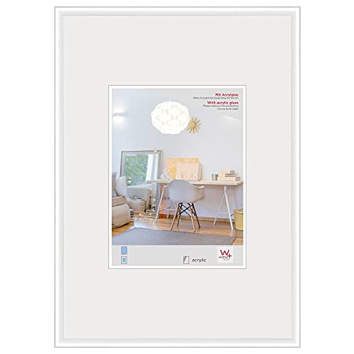 walther design Bilderrahmen weiss Posterformat mit Kunstglas, New Lifestyle Kunststoffrahmen KVX691W