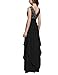 Sitengle Women Sleeveless V-Back Lace Patchwork Evening Wedding Long Dresses