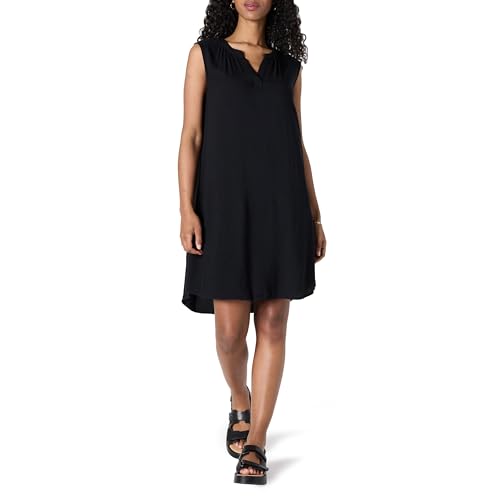 Amazon Essentials Robe Droite tissée sans Manches pour Femme, Noir, Taille S