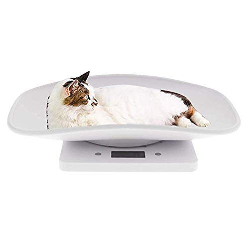 Aochol Digital Pet Scaleï¼ŒLCD Electronic Scales for Measure Baby, pet, Dog Food,High Precision pet Electronic Scale, Capacity up to 10 kg /22 lb(White)
