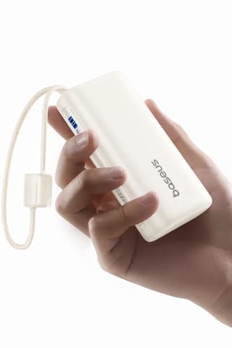 Baseus Mini Power Bank Fast Charging 67W, 10000mAh Small Portable Phone Charger Built-in Dual USB C Braided Cable, Travel Essential Battery Pack for iPhone 17/16/15, iPad, Samsung Galaxy S25/S24 etc.