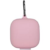 UKCOCO Compatible Powerbeats Pro Case Cover Silicone Full Protective Shockproof Case Wireless Headset Protective Case Cover with Carabiner - Pink