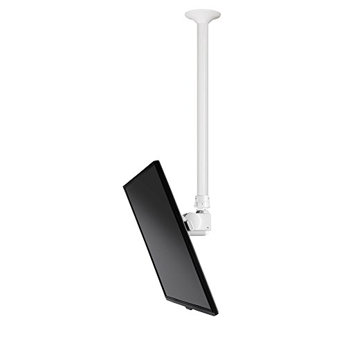 Atdec TH-3070-CTLW Ceiling Mount with Long Drop Length for Displays up to 143-Pound, 74.8-Inch, White