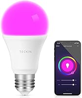 Alexa Smart Glühbirne, TECKIN RGB WLAN lampe E27, Led Lampe Fuer Alexa,800 LM, Glühbirne Farbwechsel,Mit App...