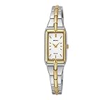 Seiko Women's Two-Tone White Dial Solar Dress Watch