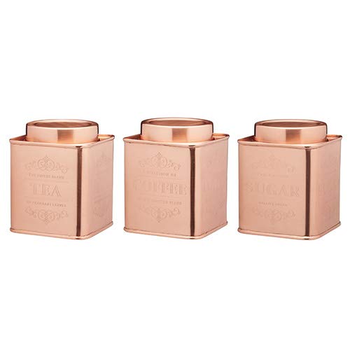 copper tea coffee sugar jars