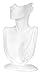 KC Store Fixtures 49153 Jewelry Display, Bust with Partial Face for Necklace and Earrings, White, 12 1/4 Inches High