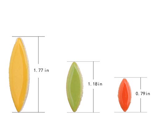 Yourway Style Leaf Shapes Ceramic Mosaic Tiles with Three Different Sizes for Handmade Decoration Craft Suitable for Kids and Adult(568g/1.25lb) (Rainbow)