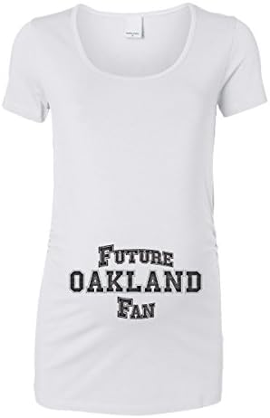 Trunk Candy Womens Future Oakland Fan Maternity Top (White, Medium)