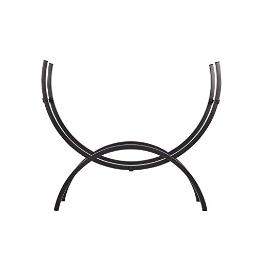 Shelter SCRM Firewood Crescent Storage Log Rack/Holder, Holds 1/5 Cord, Powder Coated Heavy Duty 1.5" Tubular Steel, Medium (48" L x 14" D x 40" H), Black - Thumbnail 2