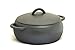 GURO Cast Iron Seasoned Dome Dutch Oven Casserole, Black, 4.7QT