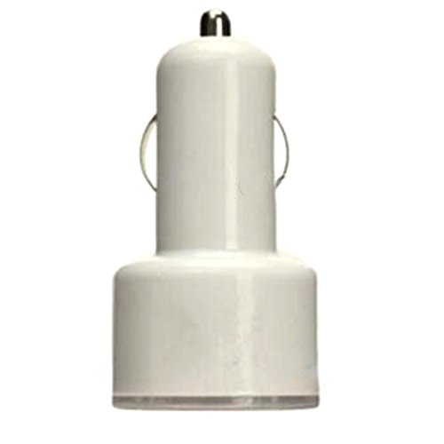 LED Dual USB 2A Car Charger adapter cigarette lighter encendedor battery quick charge White