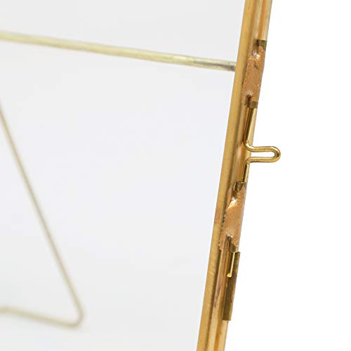 Isaac Jacobs 8x10, Antique Gold, Vintage Style Brass and Glass, Metal Floating Desk Photo Frame (Vertical), with Locket Closure for Pictures, Art, More - Thumbnail 6