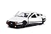 Jada Toyota Trueno Ae86 White Black Bottom Initial D First Stage (1998) TV Series Hollywood Rides Series 1/32 Die-cast Model Car 99801