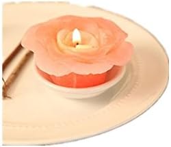 "Signature Rose" Pink Rose-Shaped Scented Candle with Dish