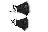 N95 Dust Masks (2 pack) Anti Pollution Mask - Washable Material with (8) Activated Carbon PM2.5 Filters - for Protection against Dust, Pollen, Smoke, Mold Spores, Cold & Flu Virus and Air Pollutants