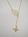 MANZHEN Geometric Bee Hive with Honey Bee Lariat Y Necklace (gold)
