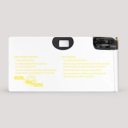 Hochzeitskamera Einwegkamera Flower zitronengelb mit Personalisierung, ISO 400, 27 Aufnahmen, Blitz – Bild 4