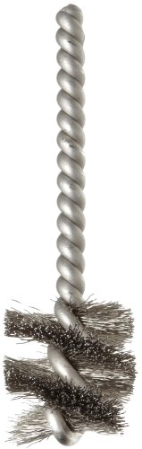 Weiler 21087 0.008" Wire Size, 1" Diameter, 3-1/2" Length, 302 Stainless Steel Bristles, Stainless Steel Stem, Round Power Tube Brush - Thumbnail 2
