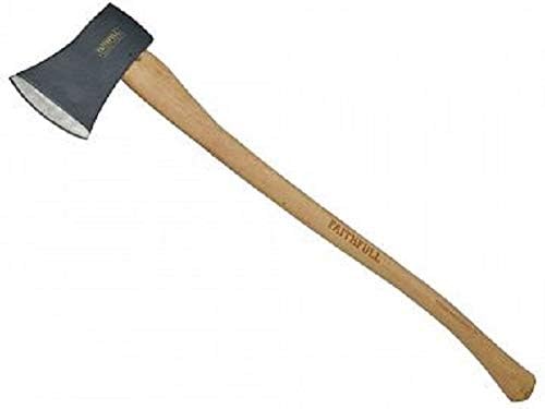 Faithfull Felling Axe with FSC Hickory Shaft & Tempered Carbon Steel Head - Forestry Axe for Tree Removal - 2kg (4.1/2lb)