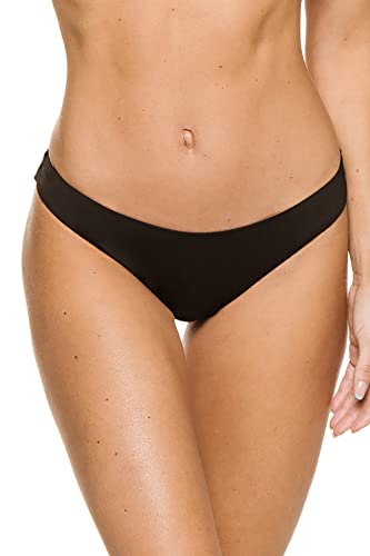 La Blanca Women's Island Goddess Scoop Front Bikini Swimsuit Bottom, Black, 12