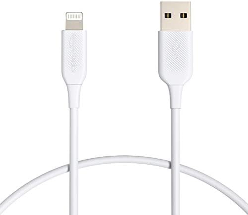 Amazon Basics Lightning to USB Cable – MFi Certified Apple iPhone Charger, White, 6-Foot (Durability Rated 4, 000 Bends) upgrade
