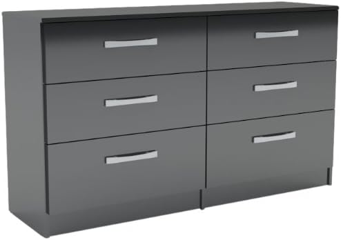 Birlea Lynx 6 Drawer Chest High Gloss Black Amazon Co Uk