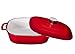 Bruntmor Classic Enameled Cast Iron 3.8-Quart Square Covered Casserole with handle, Oven and Dishwasher Safe Multipurpose Dutch oven with lid, Enameled Red