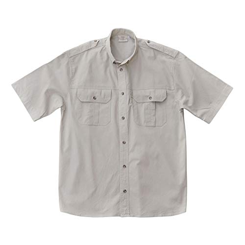 Tag Safari Trail Shirt for Men Short Sleeve, 100% Cotton Shirt for Hunters, Explorers, Photographers and Journalists