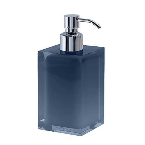 GEDY | Auckland Soap Dispenser in Transparent Resin Color Petroleum Blue, Dimensions 16.3 x 7 x 7 cm and Weight 0.4 kg