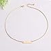 Yfe Bar Pendent Necklace Jewelry CZ Bar Necklaces for Women and Girls Minimal Necklace (Gold Side bar)