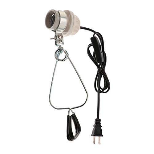 B Blesiya E27 Ceramic Socket Clamp Lamp Fixture for Reptiles and Amphibians, Habitat Lighting & Heat Lamps Holder, Max. 150W Bulb 110-120V US Plug - Thumbnail 4