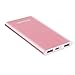 Portable Charger, Shinngo 4000mAh Ultra Slim Power Bank Aviation Aluminum Surface External Battery Pack 2.1A&1A Output and 2A Input with Travel Case for iPhone Samsung Galaxy and More (Rosegold)