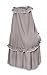 Badger Basket Majesty Canopy Bassinet - Rocking Baby Cradle with Mattress, Bedding Set, Storage Shelf, Caster Wheels, and Draped Canopy - Oval Nursery Sleeper - Gray/White