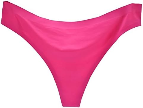Women Lingerie, TOPUNDER Sexy Invisible Underwear Briefs G-Strings Ice Silk (XL, Hot Pink)
